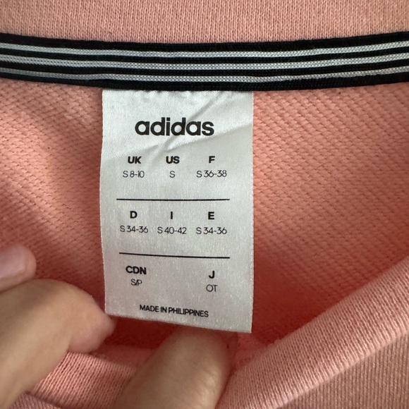 Adidas solid Pink active wear pullover sweatshirt with side stripes - size small - Picture 3 of 4